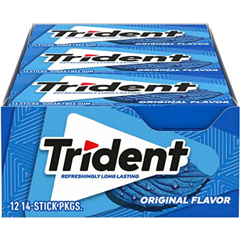 Trident Original Flavour Sugar Free Gum (12 Pack)