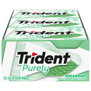 Trident Purley Spearmint Sugar Free Gum (12 Pack-  Packs of 14 Pieces - 168 Total Pieces)( Best Before Date :-13/APR/2025)