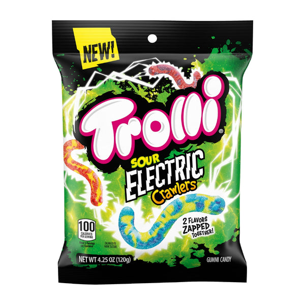 Trolli Sour Electric Crawlers Gummi Candy Peg Bag 120g