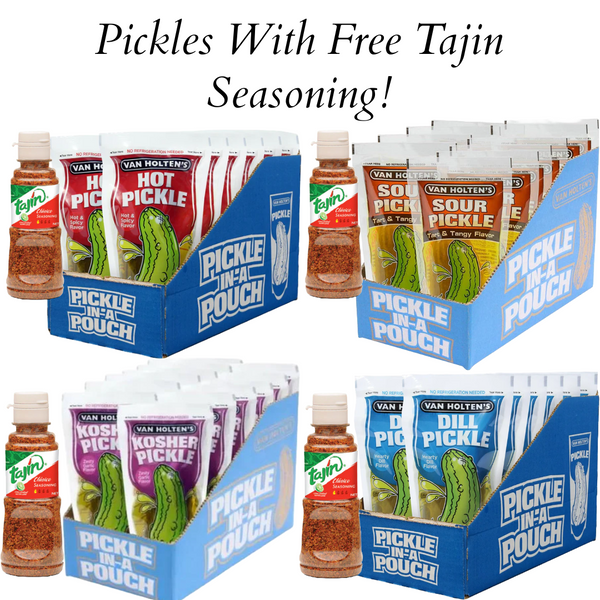 Van Holten's Large Pickle-In-A-Pouch Pickles x 12 | Plus FREE Tajin Seasoning