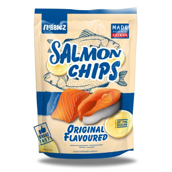 Nibblez Cassava Vege & Salmon Chips | Cassava Crisps | Salmon Crisps | Choose Your Flavour | Spicy Kimchi, Sour Cream & Onion, Tomato Ketchup, Japanese Curry, Black Truffle, Wasabi, Original Flavours