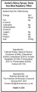 Sugar Free Genie™- Sugar Free Sour Blue Raspberry Syrup (Pack Of 3 Bundle)