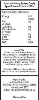 Skinny Sugar Free Candy Apple Syrup 750ml (Best Before : 13 May 2026)