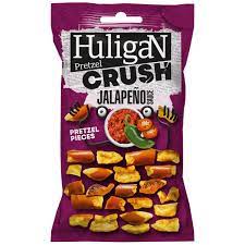 Huligan Crush Jalapeno Sauce Pretzel Pieces 65g (Pack of 18)
