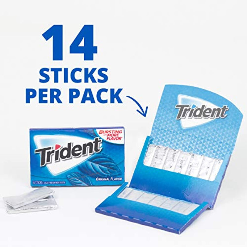 Trident Original Flavour Sugar Free Gum (12 Pack)