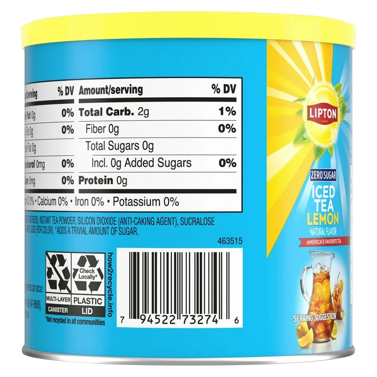 Lipton Zero Sugar Iced Tea Lemon 82g
