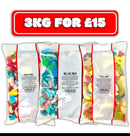 3 for £15 Pick n' Mix Sweets (3 x 1kg) [Fizzy + Jelly + Blue Mix]
