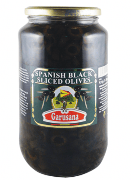 Garusana Sliced Black Olives Large 935g