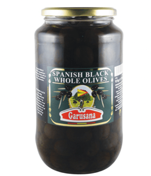 Garusana Spanish Black Whole Olives Large 915g