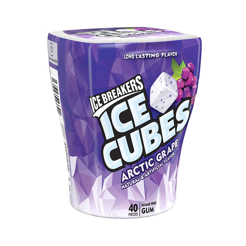 Ice Breakers Ice Cubes Arctic Grape Sugar Free Gum 40 Pcs
