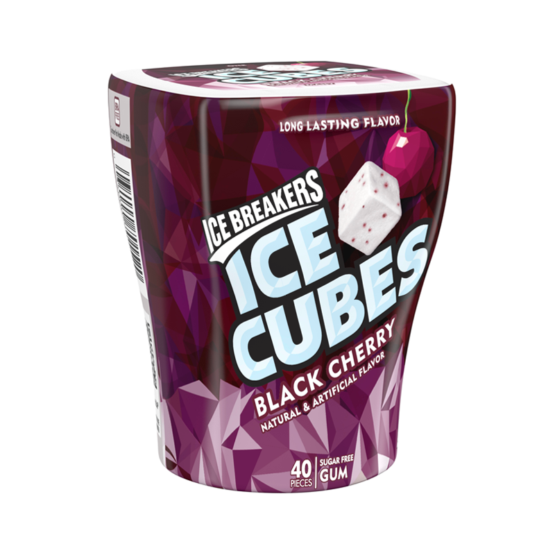 Ice Breakers Ice Cubes Black Cherry Sugar Free Gum 40 Pcs
