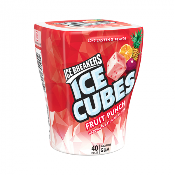 Ice Breakers Ice Cubes Fruit Punch Sugar Free Gum 40 Pcs
