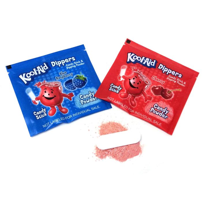 Kool Aid Dippers Blue Raspberry & Cherry Candy Stick & Dipping Powder 60g