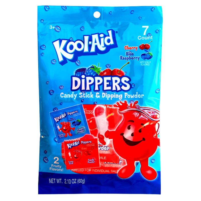 Kool Aid Dippers Blue Raspberry & Cherry Candy Stick & Dipping Powder 60g