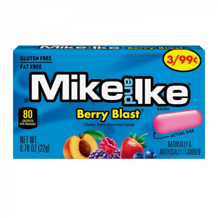 Mike and Ike Berry Blast Chewy Berry Flavoured Candy 22g