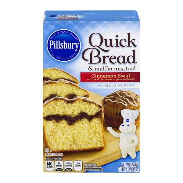 Pillsbury Cinnamon Swirl Quick Bread & Muffin Mix 493g (Best Before Date 12/25)