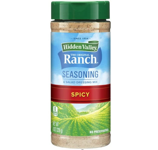 Hidden Valley Spicy Ranch Seasoning & Salad Dressing Mix 226g shaker (Squashed)