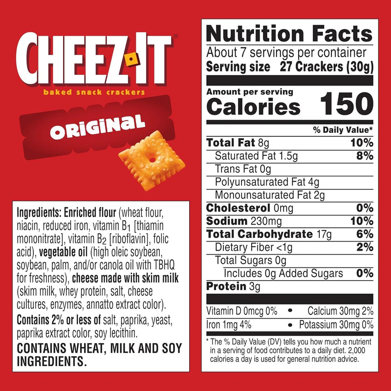 Cheez-It Original Baked Snack Crackers 198g