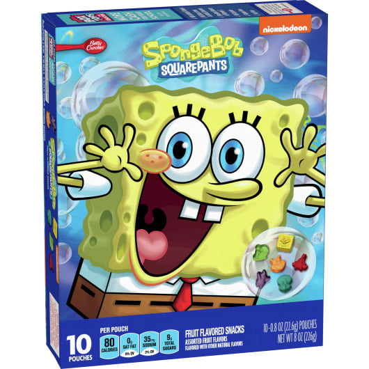 Betty Crocker Spongebob Squarepants Fruit Flavoured Snacks 226g