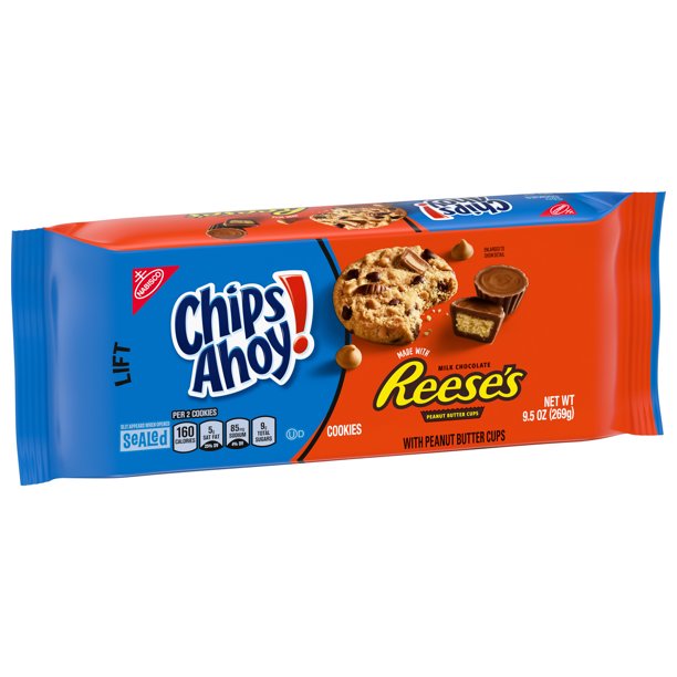 Nabisco Chip Ahoy! Original Reese's Peanut Butter Cup Cookies 269g(Best Before Date 18/01/2025)