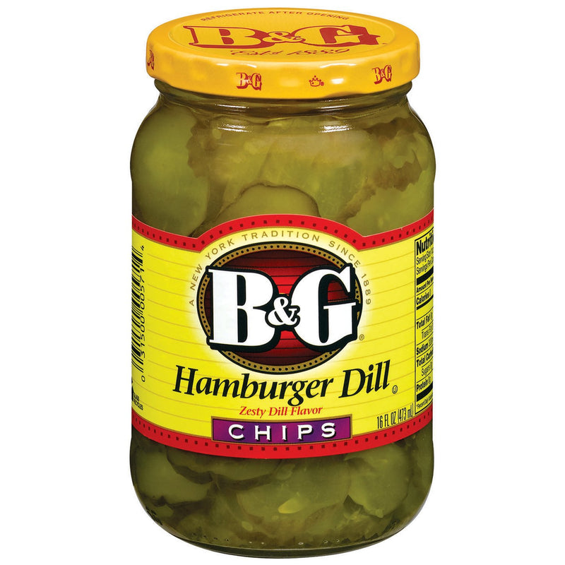 B&G Hamburger Dill Chips 473ml sold by American Grocer in the UK
