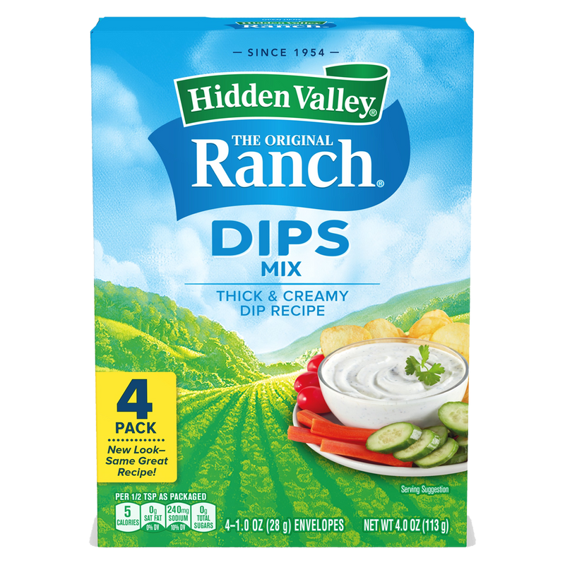 Hidden Valley Original Ranch Dips Mix 4 Pack Box 113g