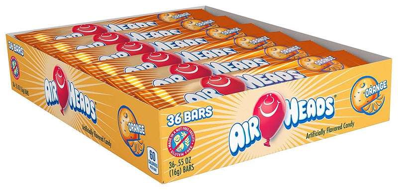 Airheads Orange Candy Bar 36 x 15.6g box sold by American Grocer in the UK