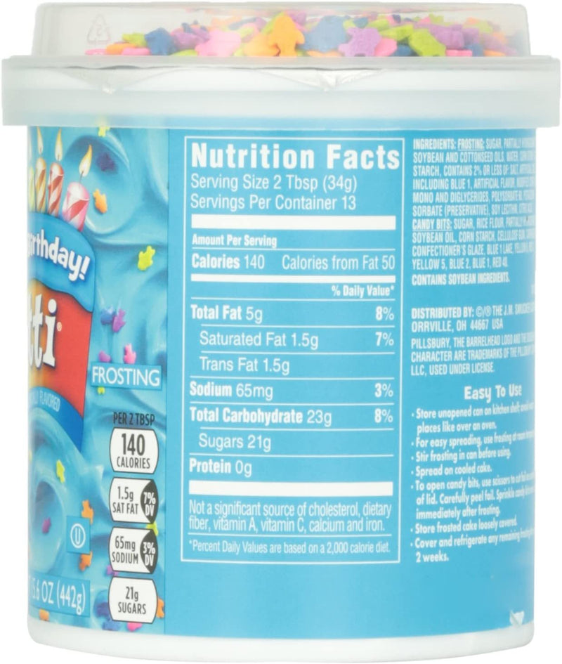 Pillsbury Funfetti Aqua Blue Vanilla Frosting 442g (Cap Damaged but product sealed. )