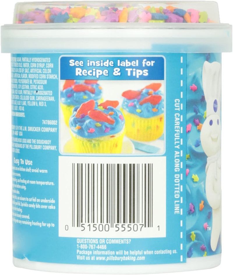 Pillsbury Happy Birthday Funfetti Aqua Blue Vanilla Frosting 442g