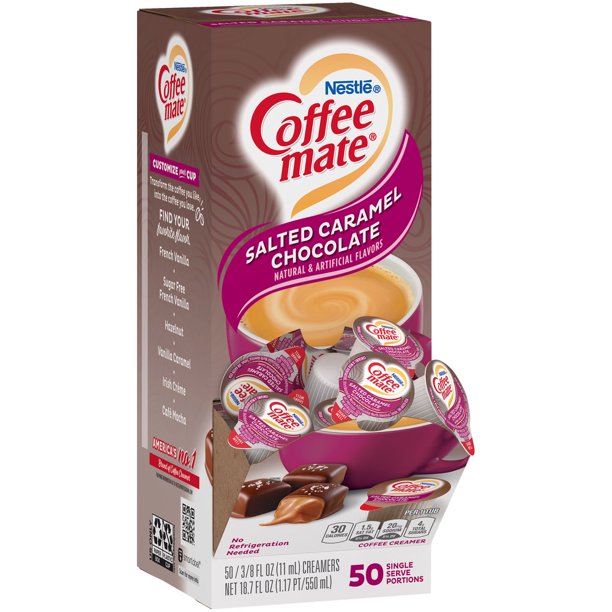 Coffee Mate Salted Caramel Chocolate Liquid Coffee Creamer 11ml- 50ct 550ml