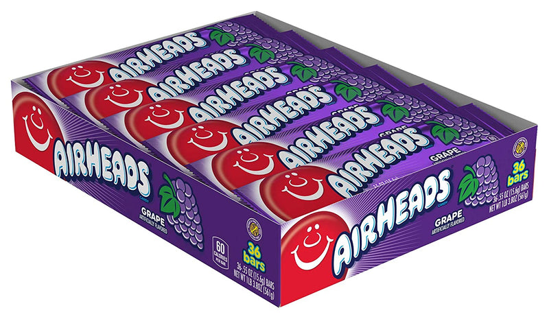 Airheads Grape Candy Bar 15.6g box sold by American Grocer in the UK