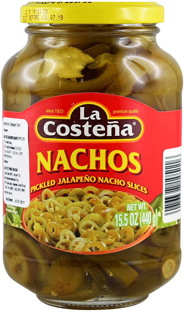 La Costena Nachos Pickled Jalapeno Nacho Slices Jar 440g