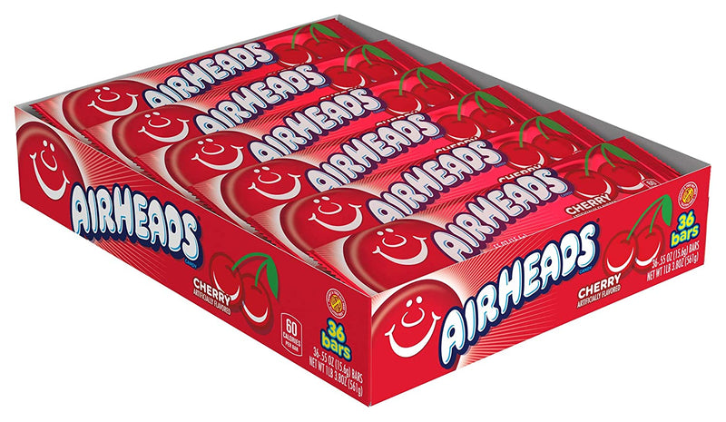 Airheads Cherry Candy Bar 15.6g box sold by American Grocer in the UK