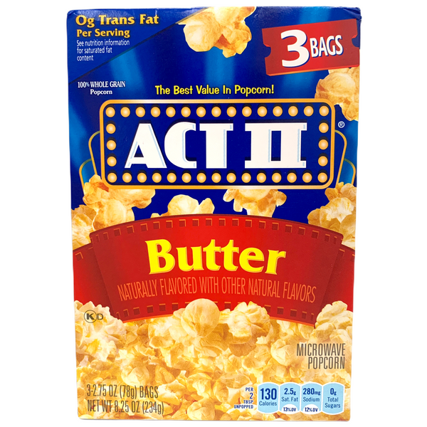 Act II Butter Microwave Popcorn 234g sold by American Grocer in the UK