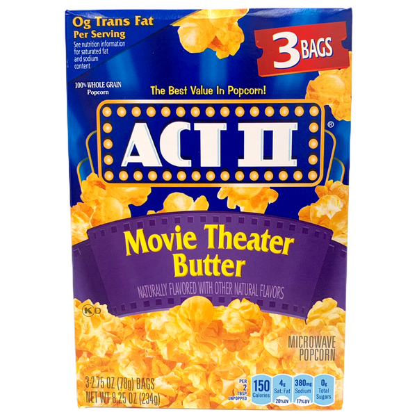 Act II Movie Theater Butter Microwave Popcorn 234g sold by American Grocer in the UK