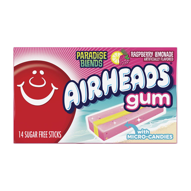 Airheads Paradise Blends Raspberry Lemonade Sugar Free Gum 14 Sticks sold by American Grocer in the UK