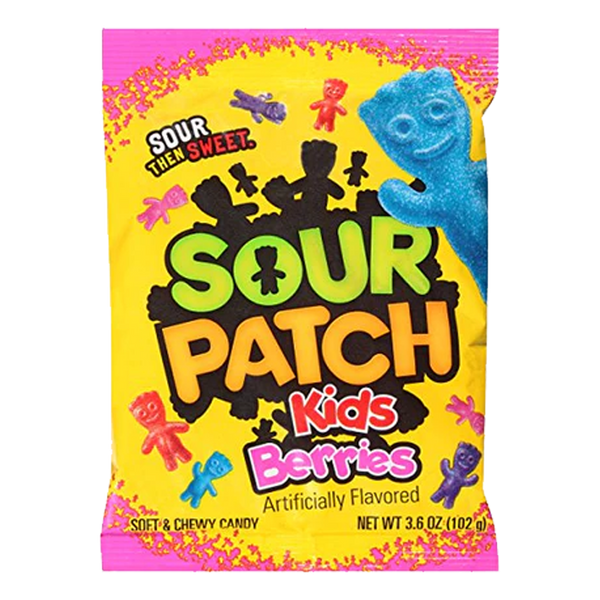 Sour Patch Kids Berries Soft & Chewy Candy Bag 102g