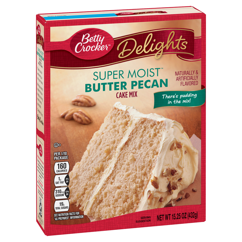 Betty Crocker Delights Super Moist Butter Pecan Cake Mix 432g sold by American Grocer in the UK