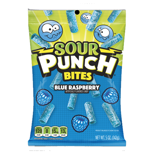 Sour Punch Bites Blue Raspberry Flavoured Candy 142g