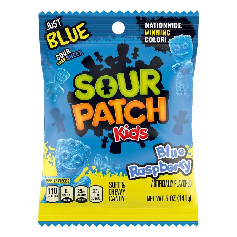 Sour Patch Kids Blue Raspberry Soft & Chewy Candy Peg Bag 102g(BBD:25/05/2025)