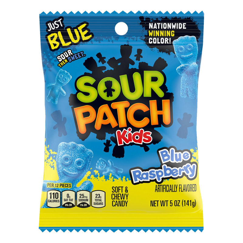 Sour Patch Kids Blue Raspberry Soft & Chewy Candy Peg Bag 102g