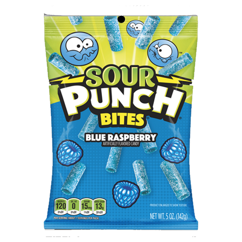 Sour Punch Bites Blue Raspberry Flavoured Candy 142g