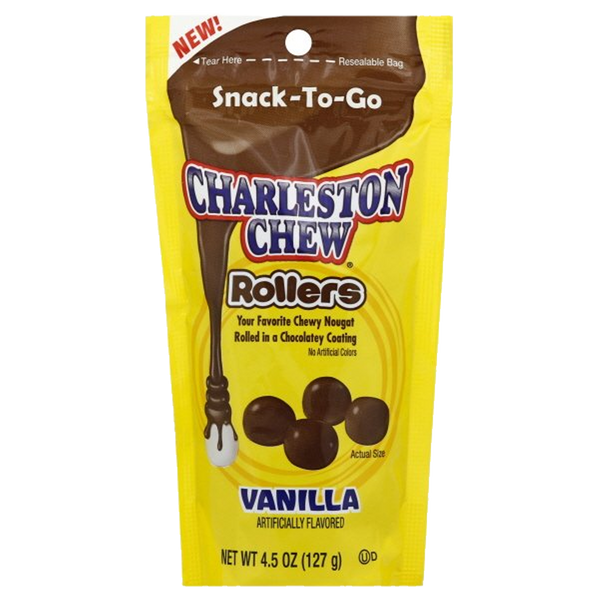 Charleston Chew Rollers Vanilla Flavoured Snack -to-Go Resealable Bag 127g
