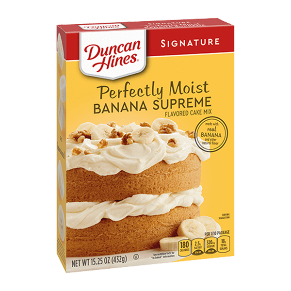 Duncan Hines Signature Perfectly Moist Banana Supreme Cake Mix 432g sold by American grocer Uk