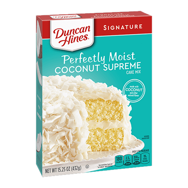 Duncan Hines Signature Perfectly Moist Coconut Supreme Cake Mix 432g sold by American grocer Uk