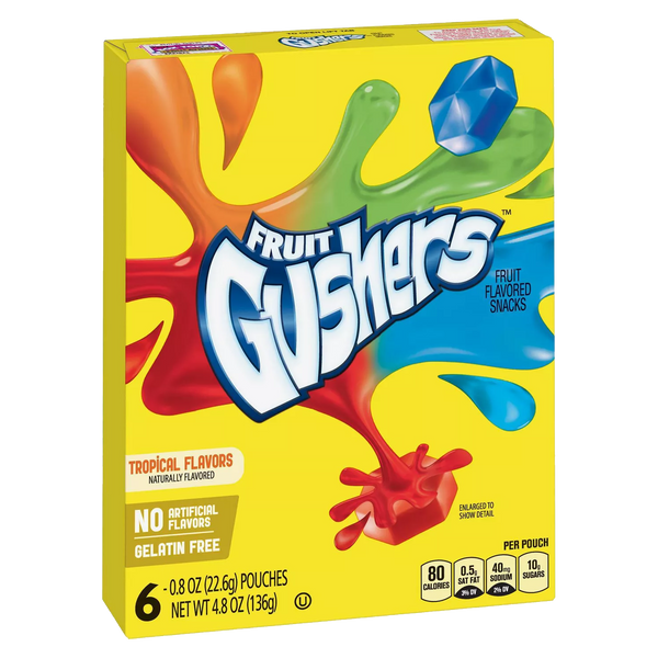 Fruit Gusher Tropical Flavors Fruit Flavoured Snacks 136g