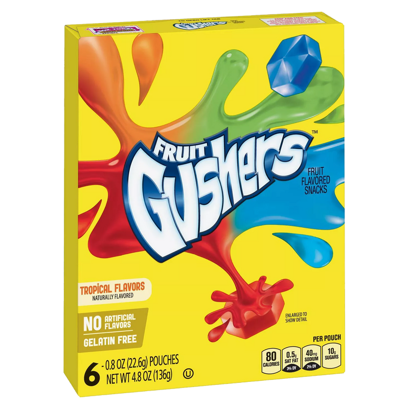 Fruit Gusher Tropical Flavors Fruit Flavoured Snacks 136g