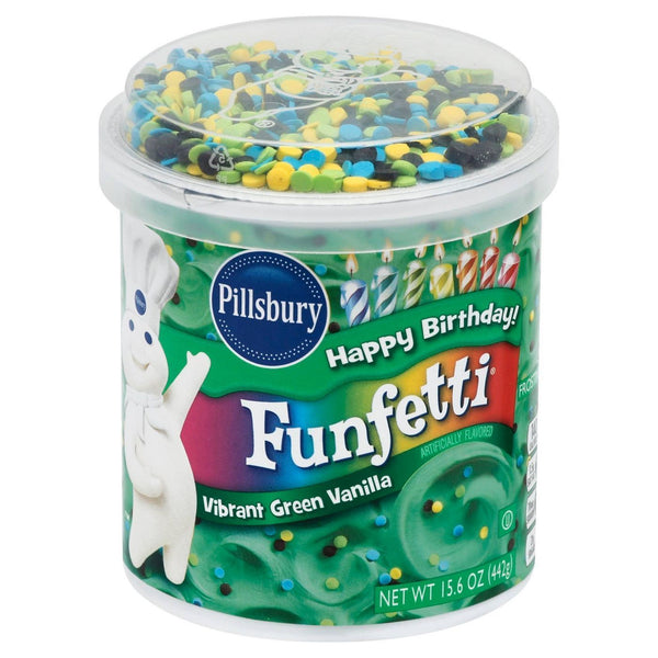 Pillsbury Funfetti Vibrant Green Vanilla Frosting 442g (Best Before Date 13/03/2024)