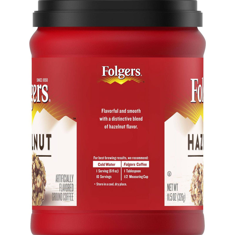 Folgers Hazelnut Medium Roast Ground Coffee 326g