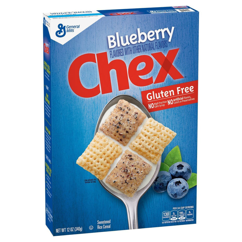 General Mills Blueberry Chex® Cereal has a very low fructose sugar content, a good source of calcium, and is loaded with all the essential vitamins and minerals.